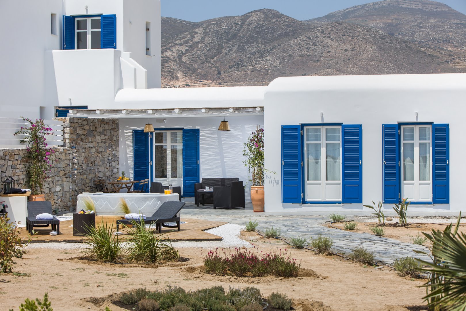 3 Villas combines in Paros for 12 guests by Rent A Greek Villa powered by Path Travel Designs