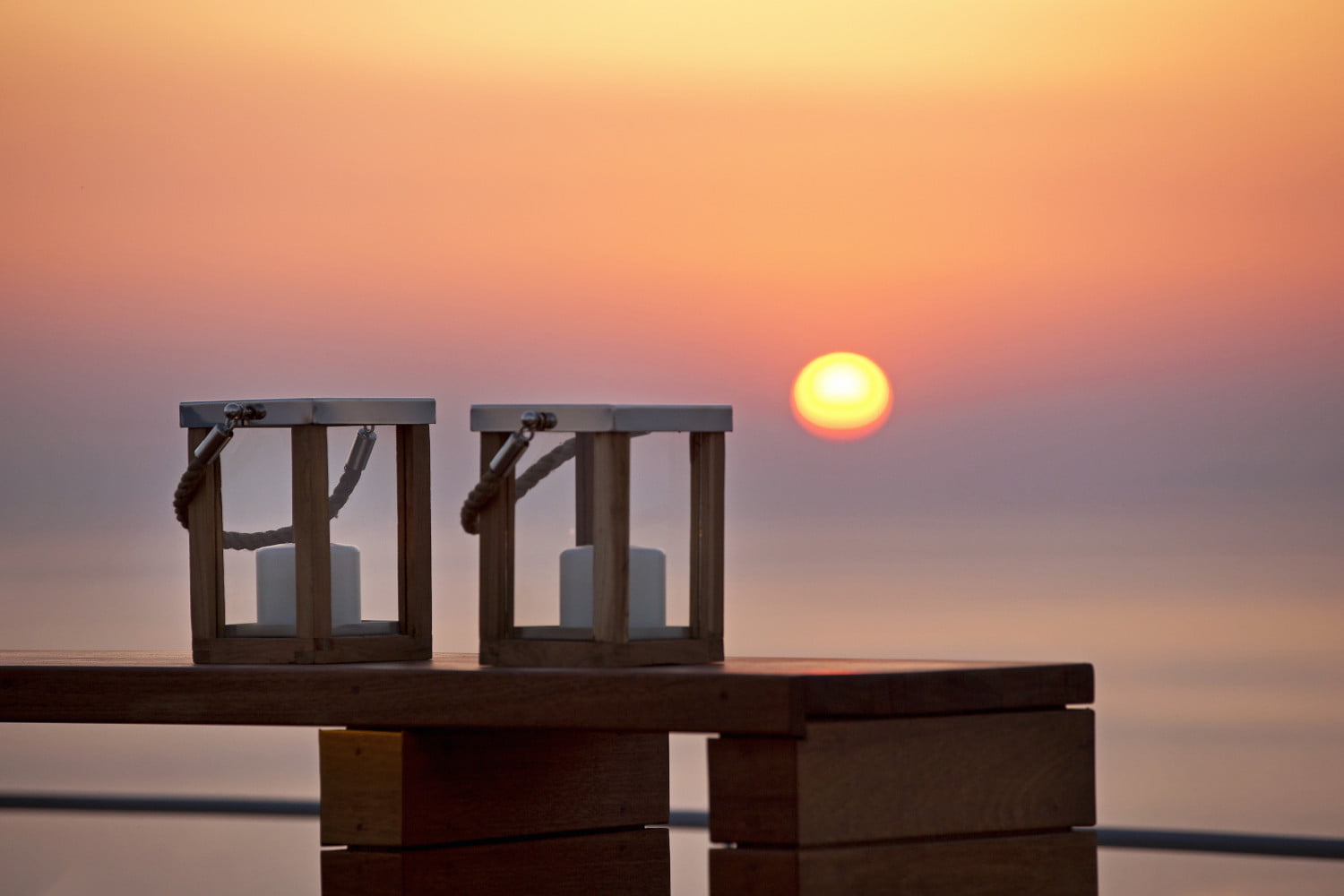 candles as the decor details of the terrace at the Capitan's Villa in Oia Santorini Greece by RentAGreekVilla