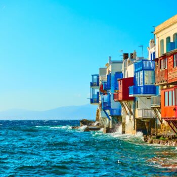 Little Venice | Chora, Mykonos Little Venica, an area of the Chora of Mykonos is one of the fairytale like places in Greece by Rent A Greek Villa