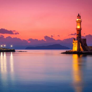 Old Port | Chania, Crete The Venetian lighthouse of Chania in Crete, one of the fairytale like places pf Greece, by Rent A Greek Villa