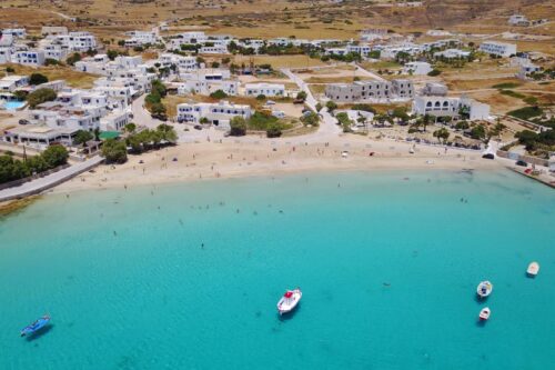 Koufonisi Island Greece | hidden gems lesser known greek islands Aerial view of the main village in Koufonisi