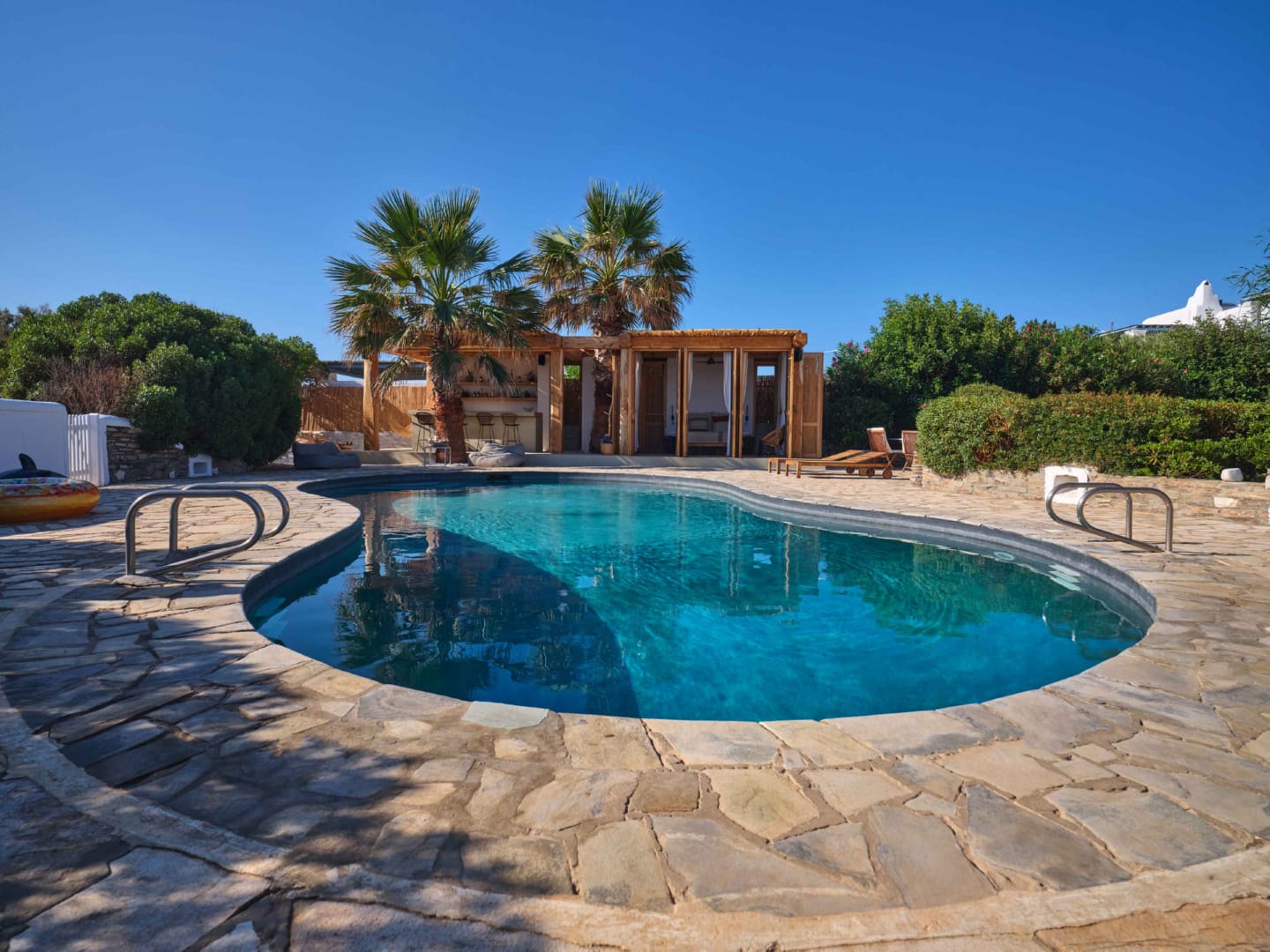 The pool at the luxury beachfront Villa Ambrosia in Antiparos by Rent A Greek Villa