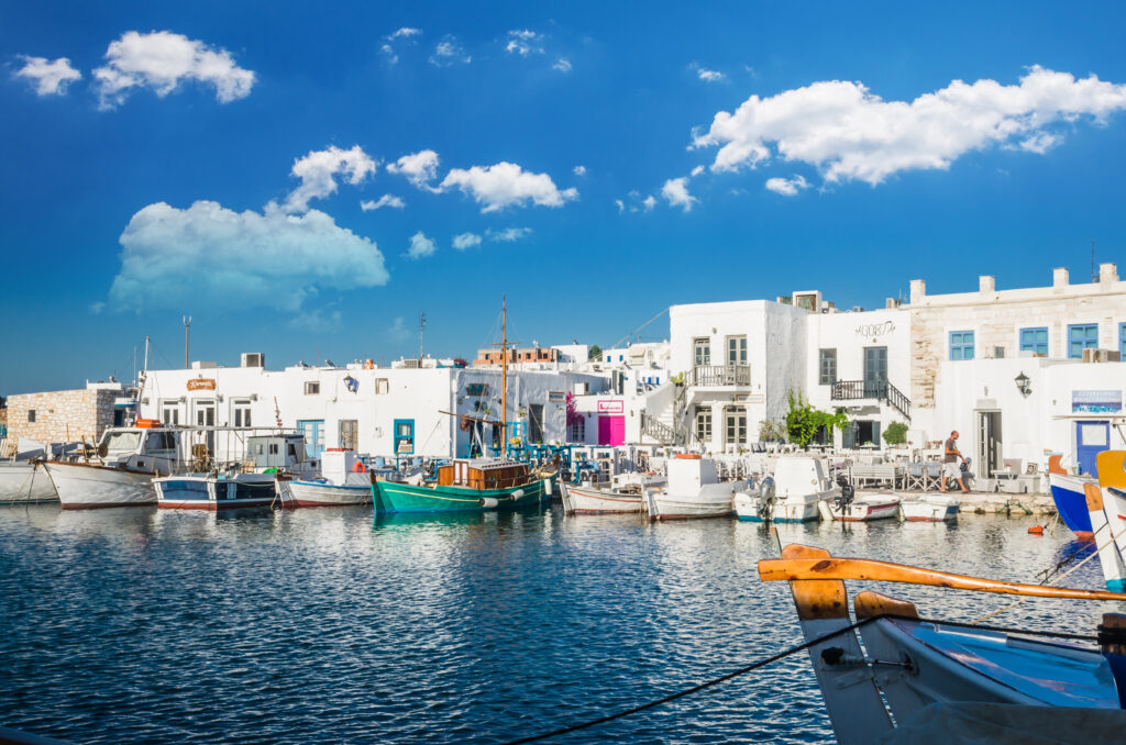 Naousa Town, Paros Island, Greece, July 2017: Naoussa Village In